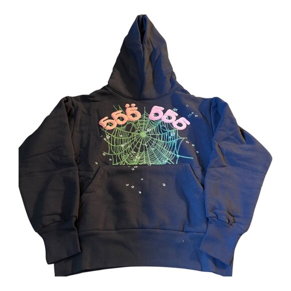 Sp5der Angel Number 555 Hoodie Spider Navy Blue - Picture 1 of 6